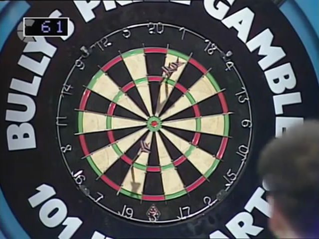 Bullseye dart board in series 7