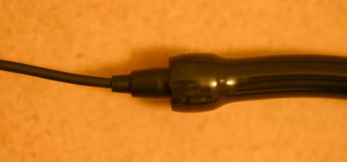 [the little microphone pushed into the end of the tubing]